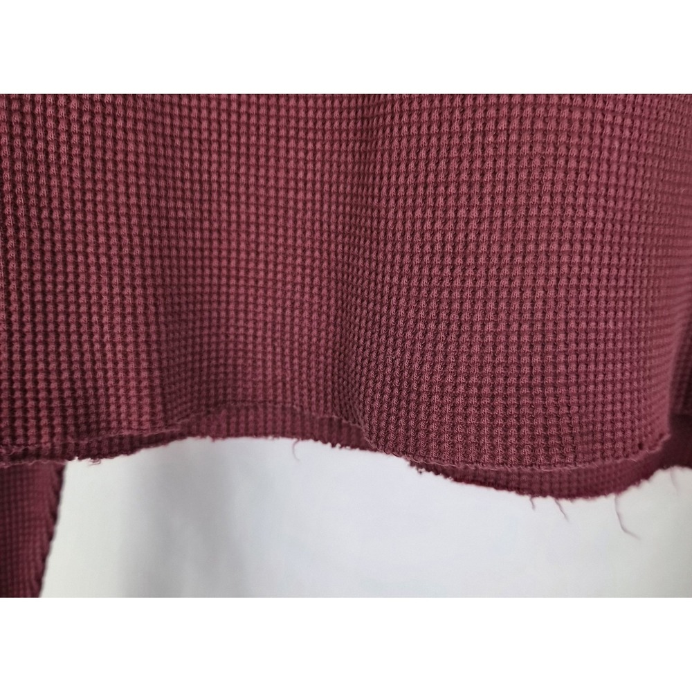 SoulCycle Julia Cropped Waffle Long Sleeve Burgundy Skull Size Large MSRP $98 - Picture 5 of 9